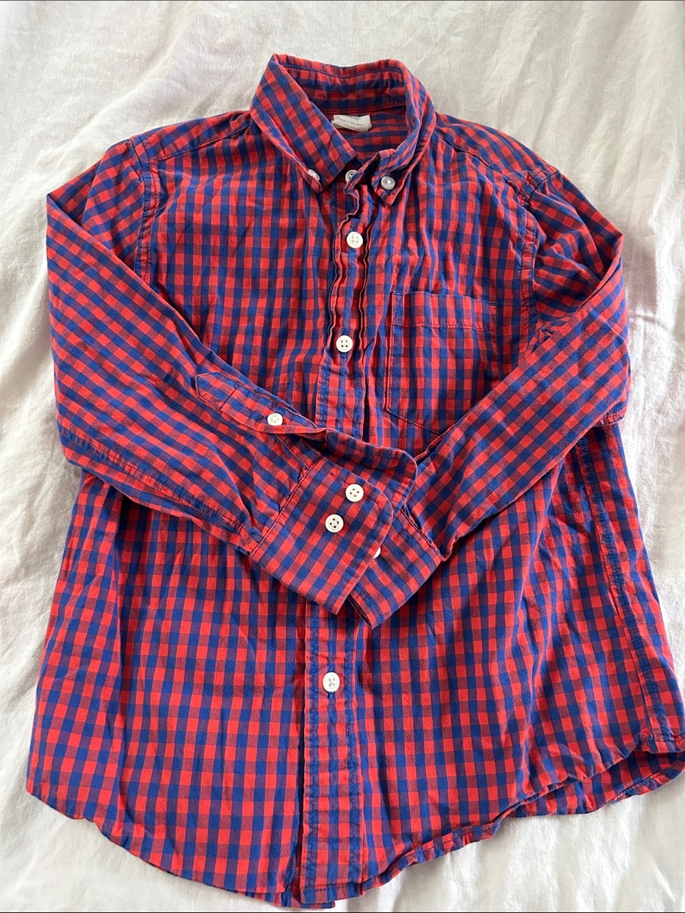 Crewcuts Red and Blue Checked Button-Down Shirt